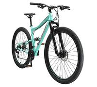 BIKESTAR MTB Mountain bike sospensione completa 29", freni a disco| Bicicletta MTB telaio 19" cambio Shimano a 21 velocità | Menta