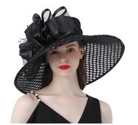 BIKETAFUWY - Cappello da donna per matrimonio e cerimonia, anti UV, in organza, elegante e chic, a tesa larga, cappello da sole estivo, ideale per cocktail, tea party, cappellini da cerimonia