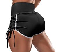 BIKETAFUWY - Costume da Pole Dance con Cordoncino Laterale, Pantaloncini Sportivi Donna Booty Butt Scrunch, Pantaloncini Sexy da Pole Dance a Vita Alta, Pantaloncini da Yoga, Hot Pants Ciclista Donna