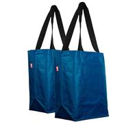 BikeZac - Bikezac 2.0, borsa per la spesa, pieghevole e riciclabile, borsa per il trasporto, borsa impermeabile, riutilizzabile, blu navy, 2 pezzi