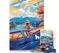 Biking Bliss︰ Puzzle dei colori del Monte Fuji per adulti, 1000 pezzi, divertimento intellettuale, hobby rilassante, taglio netto, (50x75cm)