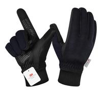 BIKINGMOREOK Guanti invernali, da uomo e donna, in Thinsulate 3M Thinsulate termico, touchscreen, antiscivolo, per ciclismo, sci, corsa, escursionismo, guida, colore nero, taglia XL