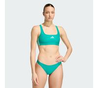 adidas Donna 3 Stripes V-Back Bikini Swimwear, Equipment Green/Clear Mint, 40