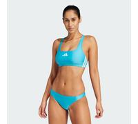 Bikini 3-Stripes V-Back Lucid Cyan / White 38
