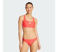 Bikini 3-Stripes V-Back Semi Lucid Red / White 50