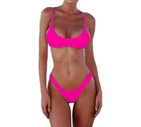 Bikini Brasiliana Costume da Bagno Due Pezzi Femminile Mare in 6 Colori Vite Basse Traspiranti Triangolo Reggiseno Contenitivo Bikinis Brasiliane (M)