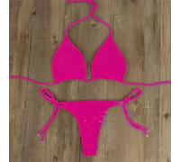 Bikini brasiliano Set Side Tie Beach Wear Rosso Bikini brasiliano | Per morbido tessuto in poliestere, stile benda per la parte superiore, nessun supporto in acciaio, comodo da indossare tutto