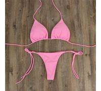 Bikini brasiliano Set Side Tie Beach Wear Rosso Bikini brasiliano | Per morbido tessuto in poliestere, stile benda per la parte superiore, nessun supporto in acciaio, comodo da indossare tutto