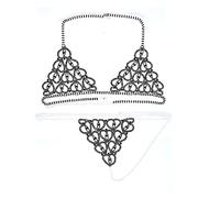 Bikini catena per il corpo sexy di lusso cuore crytal bikini catena per il corpo imbracatura per le donne lingerie moda catena Bling strass reggiseno e perizoma set gioielli per le donne catena del