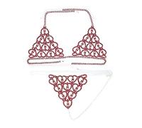 Bikini catena per il corpo sexy di lusso cuore crytal bikini catena per il corpo imbracatura per le donne lingerie moda catena Bling strass reggiseno e perizoma set gioielli per le donne catena del