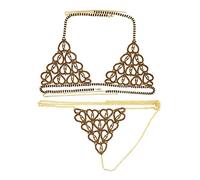 Bikini catena per il corpo sexy di lusso cuore crytal bikini catena per il corpo imbracatura per le donne lingerie moda catena Bling strass reggiseno e perizoma set gioielli per le donne catena del
