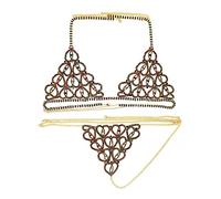 Bikini catena per il corpo sexy di lusso cuore crytal bikini catena per il corpo imbracatura per le donne lingerie moda catena Bling strass reggiseno e perizoma set gioielli per le donne catena del
