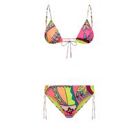 Bikini completo MeFui MF23-0150 Donna con fantasia 'wet' colorazione rosa giallo