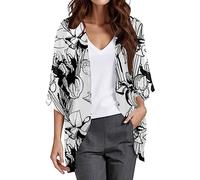 Bikini Cover Up Donna Lunga Cardigan Donna Estate Chiffon Soft Touch Tunica Spiaggia Kimono Spiaggia Boho Poncho Traspirante Pareo E Vestito Da Spiaggia Casual Beachwear Tunica Leggero, Nero , L