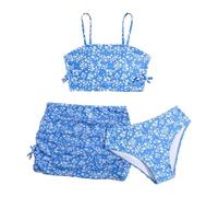 Bikini da Bambina 3 Pezzi - Beachwear Interi Regolabile Costume da Bagno per Adolescenti Spiaggia Moda Costumi Bagno Bambina 3 Pezzi Set Bikini Ragazze Set Kawaii da 10 a 14 Anni