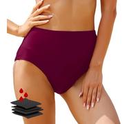 Bikini da donna nero, slip a vita alta, per la pancia, a quattro strati, per evitare perdite laterali, assorbimento d'acqua, fisiologico, costume da bagno da donna, Vino A1., L