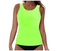 Bikini da donna Two Piece Bathing Suit Double Straps Solid Color Swim Tank Tops Swimwear S 2XL Orologio da uomo, verde, XL