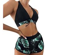 Bikini Donna Push Up, Costume Piscina Donna, Bikini Con Swim Up 3Pack Stampa Push Beachwear Split Donna Bikinis Tropical Color Swimsuit Swimsuit Ladies Shorts Three Pezzo Swimwears Tankinis Set