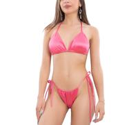 Bikini donna raso lucido pareo tre pezzi brasiliana moda mare TOOCOOL W261