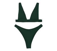 Bikini Donna Sexy Costume Donna 2 Pezzi Elegante Costume da Bagno Tankini Bikini A Triangolo Tinta Unita da Premaman 2 Pezzi Costumi Tezenis (Green M)