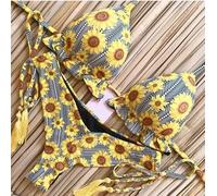 Bikini Girasoli Gialli Con Laccetti A Frange E Motivo Chevron CF50122