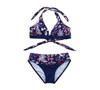Bikini Lovable Costume da Bagno Donna Due Pezzi Flower Bathing Prints Womens 2 Bikini Bottoms Costume da Bagno Intero Set Donna Due Pezzi Sexy (Purple XL)