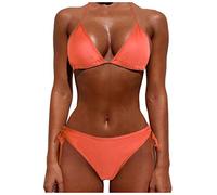 Bikini Monospalla Donna Mare Costume da Piscina Donna Due Set Costume da Bagno Bikini Beachwear Up Plus Costumi da Bagno Tankinis Set Bikini Lovers Costumi Mutande Nataliziedonna (Orange, XL)