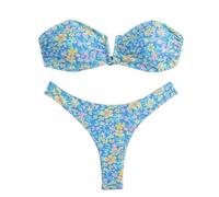 Bikini Nappe Tan Through Swimwear Costume Triangolo Imbottito Bikini Fascia Paillettes Bikini con Palme Bikini per Seno Grande Bikini Pezzo sopra Super Pushup Bikini Amore Coppe Push Up Bikini