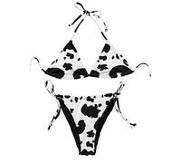 Bikini Sexy Set Anime Mucca Cosplay Lingerie Due Pezzi A Vita Alta Costumi Da Bagno Spaghetti Cinghia Floreale Tanga Costumi