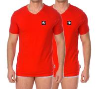 Bikkembergs BI Pack, T-Shirt Intima da Uomo, Collo a V, in Cotone Stretch L