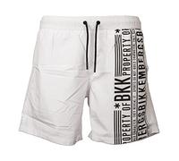 Bikkembergs Boxer Mare Uomo Piscina Swimwear Coulisse Esterna e Tasche Laterali Articolo BKK1MBM08 Series Property BKK, White, L