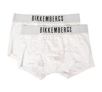 Bikkembergs Boxer Uomo Confezione 2 Boxer Cotone elesticizzato Elastico a Vista Underwear Articolo BKK1UTR10BI bi-Pack Trunks, White, XXL