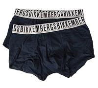 Bikkembergs Boxer Uomo Confezione 2 Boxer Cotone elesticizzato Elastico a Vista Underwear Articolo BKK1UTR01BI BI Pack Trunk, Navy, L