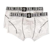 Bikkembergs Boxer Uomo Confezione 2 Boxer Cotone elesticizzato Elastico a Vista Underwear Articolo BKK1UTR06BI BI Pack Trunk, White, S