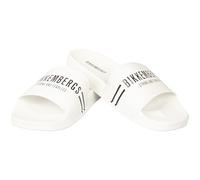 Bikkembergs Ciabatta uomo fascia mare o piscina slide beachwear con logo articolo BKK3MSR02 series vertical stripes, White, 44