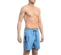 Bikkembergs Light Blue Polyester Men Swim Short - M