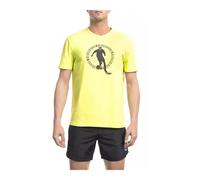 Bikkembergs - Magliette Gialla in Cotone con Stampa Frontale - - Tops - Uomo - Giallo - L