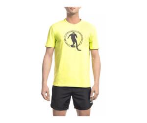 Bikkembergs - Magliette Gialla in Cotone con Stampa Frontale - - Tops - Uomo - Giallo - XL
