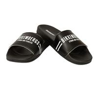 Bikkembergs Pantofole da spiaggia o piscina da uomo con strisce verticali della serie BKK3MSR02 con logo., Nero , 40 EU