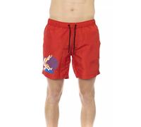 Bikkembergs Red Polyester Men Swim Short - L