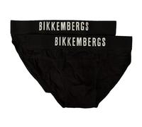 Bikkembergs Slip Uomo Confezione 2 Capi Elastico a Vista Cotone Elasticizzato Underwear Articolo BKK1USP10BI bi-Pack, Black, S