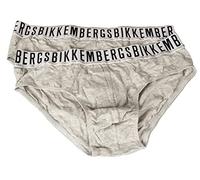 Bikkembergs Slip Uomo Confezione 2 Pezzi Elastico a Vista Cotone Elasticizzato Underwear Articolo BKK1USP01BI Bipack Briefs, Melange Grey, L