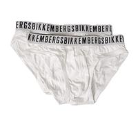 Bikkembergs Slip Uomo Confezione 2 Pezzi Elastico a Vista Cotone Elasticizzato Underwear Articolo BKK1USP02BI Bipack Briefs, White, M - EU M - US S - FR 3