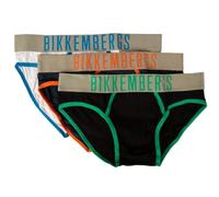 Bikkembergs Slip Uomo Confezione 3 Capi Mutande Elastico a Vista Cotone Elasticizzato Underwear Articolo BKK1USP12TR Tri-Pack, Assorted Color Black/Blue/White, XL