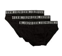 Bikkembergs Slip Uomo Confezione 3 Pezzi Mutande Elastico a Vista Cotone Elasticizzato Underwear Articolo BKK1USP02TR Tri-Pack, Black, M