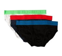 Bikkembergs Slip Uomo Confezione 3 Pezzi Mutande Elastico a Vista Cotone Elasticizzato Underwear Articolo BKK1USP04TR Tri-Pack, Assorted Color Black/Blue/White, S