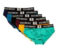 Bikkembergs Slip Uomo Confezione 6 Capi Mutande Elastico a Vista Cotone Elasticizzato Underwear Articolo:BKK42USP17SX, MIXCOLOR Mix Color, L - EU L - US M - FR 4