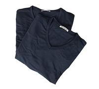Bikkembergs T-Shirt Uomo Confezione 2 Magliette Manica Corta Scollo v Cotone Elasticizzato Bipack Articolo BKK1UTS02BI Bipack, Navy, L