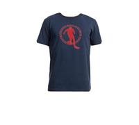 BIKKEMBERGS T-SHIRT uomo man Tg M navy con logo (95% cotone 5% elastico) BK3