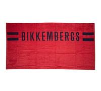 Bikkembergs Telo mare piscina o spa cotone spugna e ciniglia logato cm.170 x 90 (CIRCA) articolo BKK3MTW01, RED Red, Taglia unica